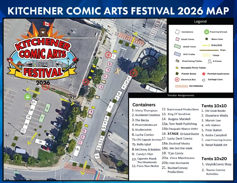 Map of the Kitchener Comic Arts Festival at the Gaukel Block